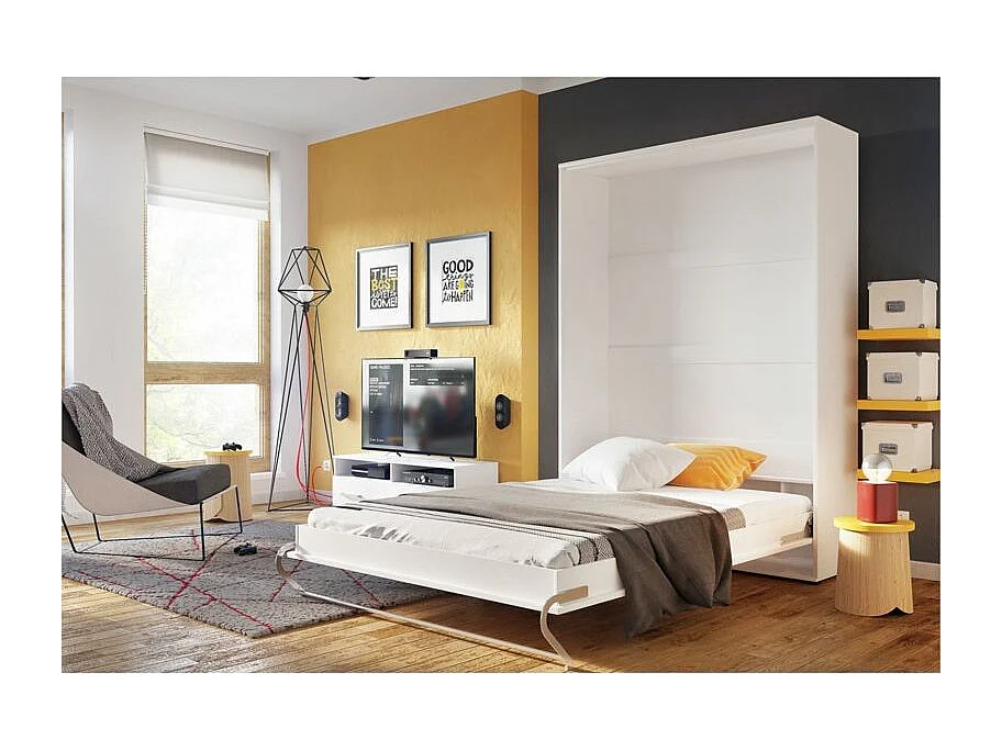 Cama c/armário vertical AMBIHOME TANDOM I - Branco, 140x200cm