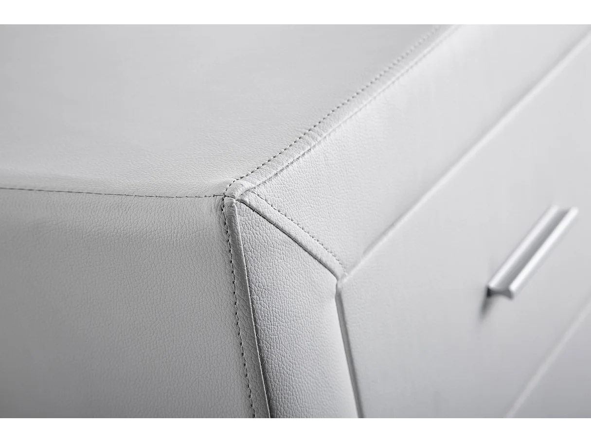 Commode CHARLIE 3 tiroirs en simili - Blanc