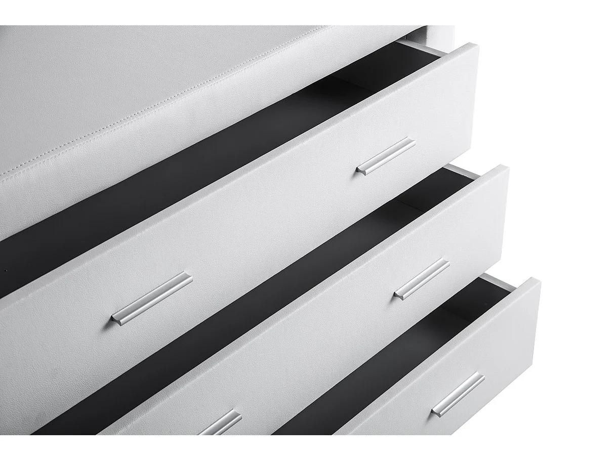 Commode CHARLIE 3 tiroirs en simili - Blanc