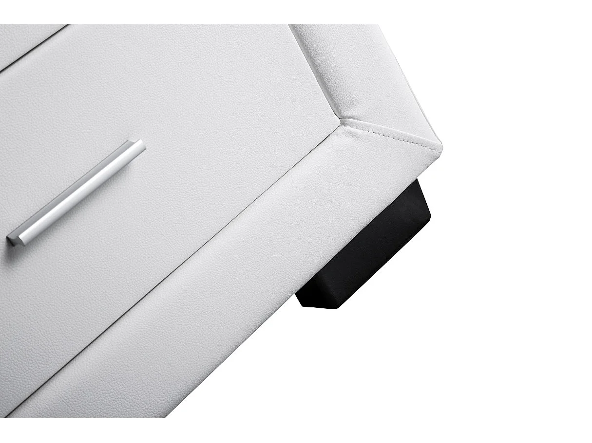 Commode CHARLIE 3 tiroirs en simili - Blanc