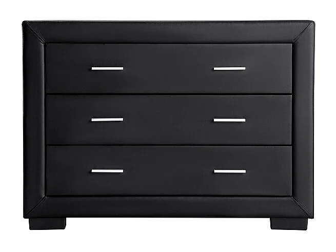 Commode CHARLIE 3 tiroirs en simili - Noir