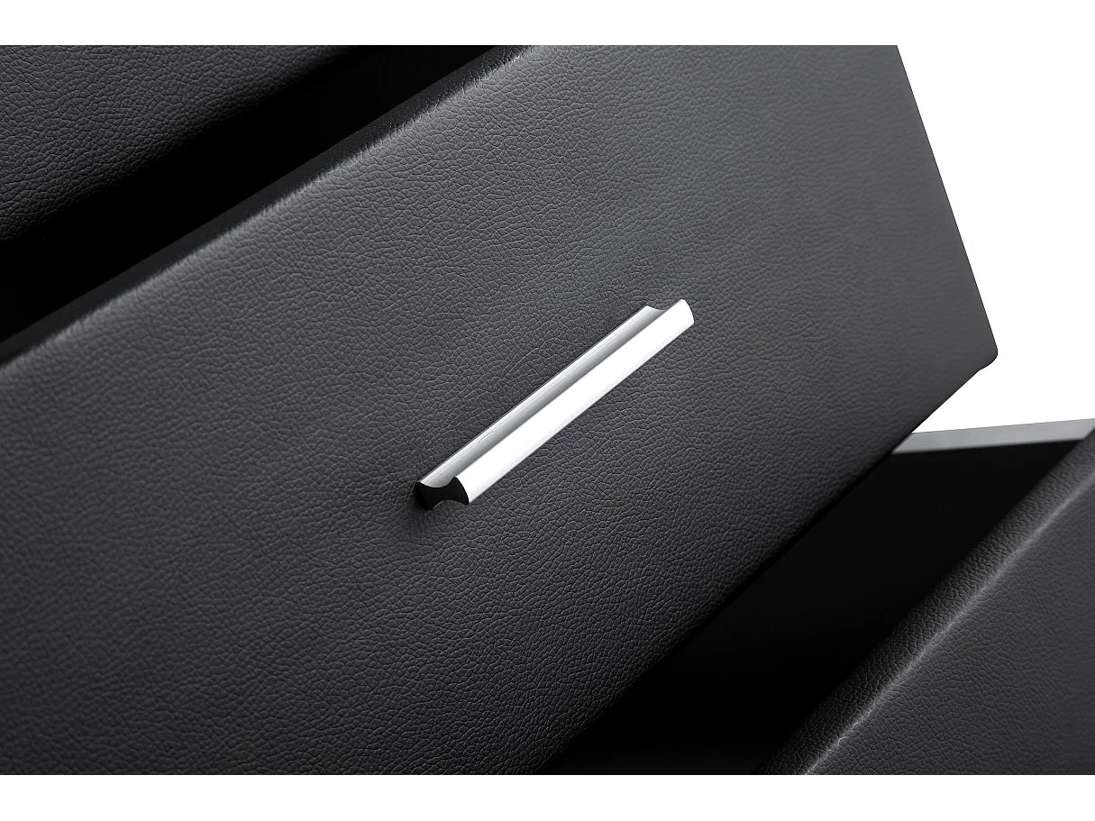 Commode CHARLIE 3 tiroirs en simili - Noir