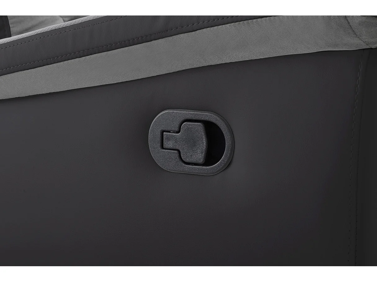 Fauteuil de Relaxation 1 place en Microfibre et Simili Léon - Gris et Noir - Loungitude