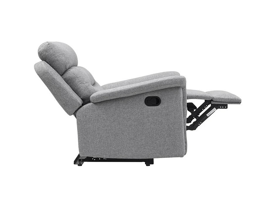 Fauteuil de Relaxation 1 place en Tissu Gris Léon - Gris clair - Loungitude