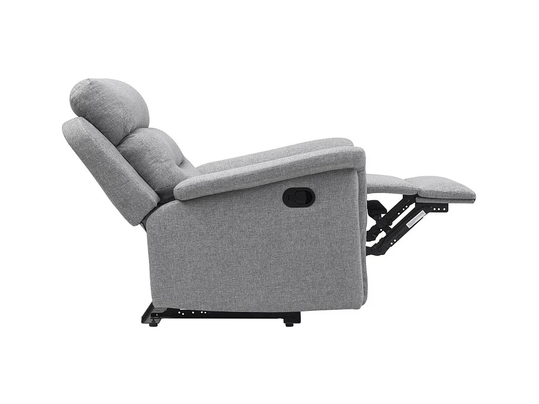 Fauteuil de Relaxation 1 place en Tissu Gris Léon - Gris clair - Loungitude