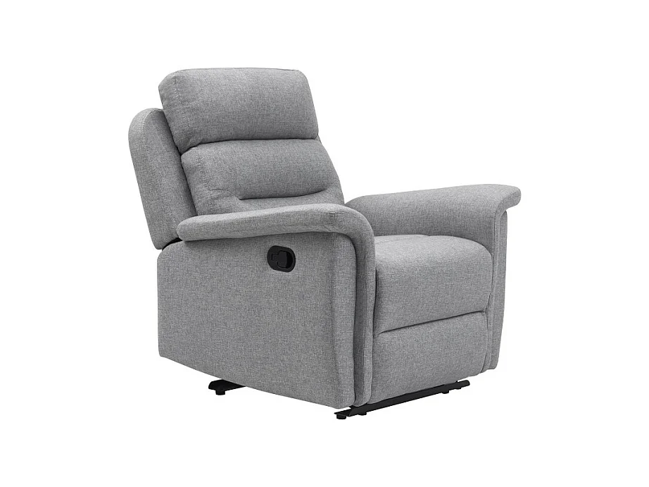 Fauteuil de Relaxation 1 place en Tissu Gris Léon - Gris clair - Loungitude