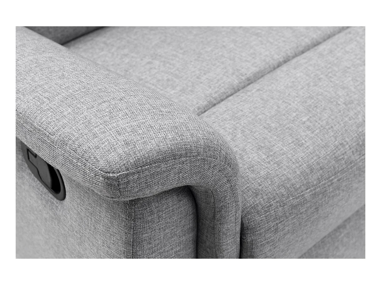 Fauteuil de Relaxation 1 place en Tissu Gris Léon - Gris clair - Loungitude