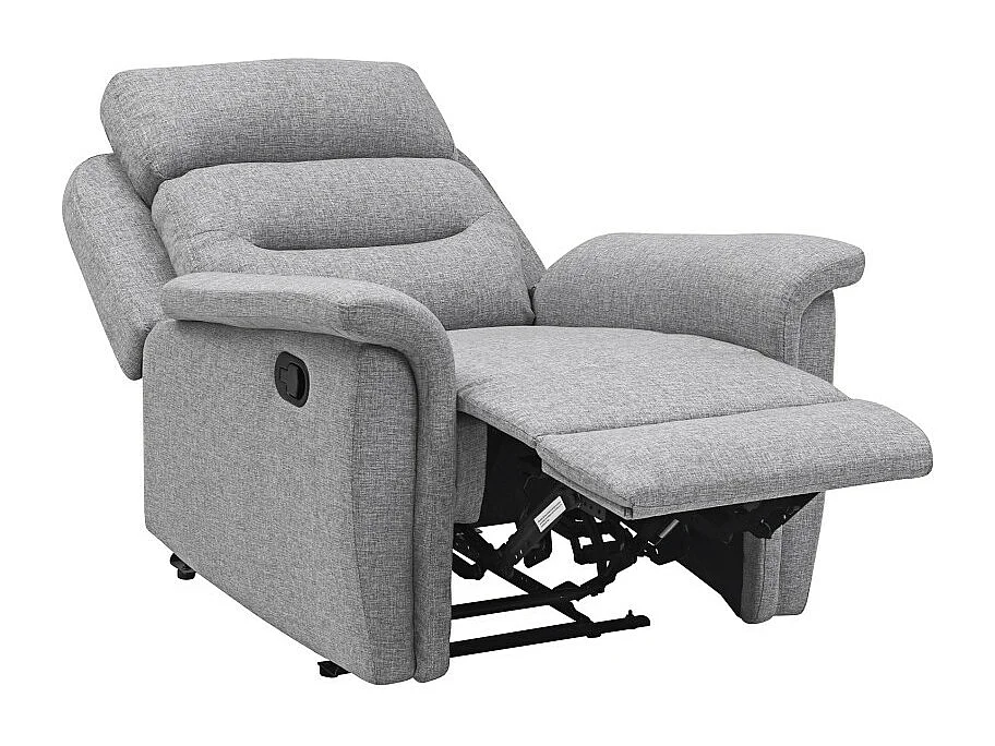 Fauteuil de Relaxation 1 place en Tissu Gris Léon - Gris clair - Loungitude