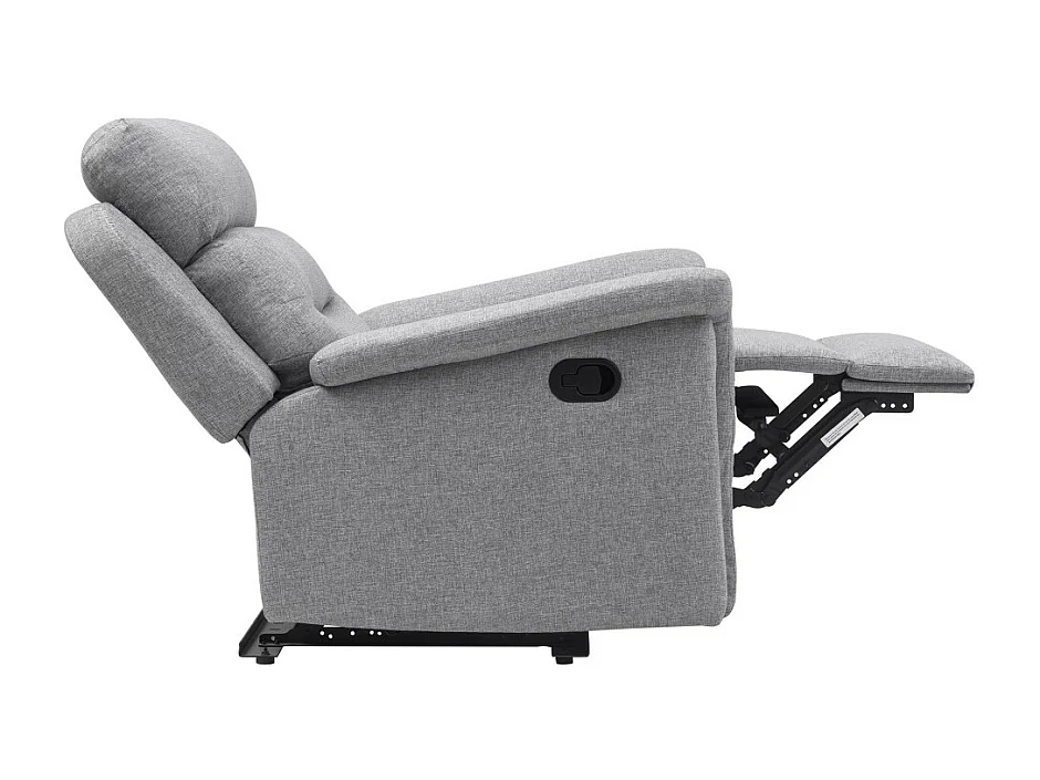 Fauteuil de Relaxation 1 place en Tissu Gris Léon - Gris clair - Loungitude