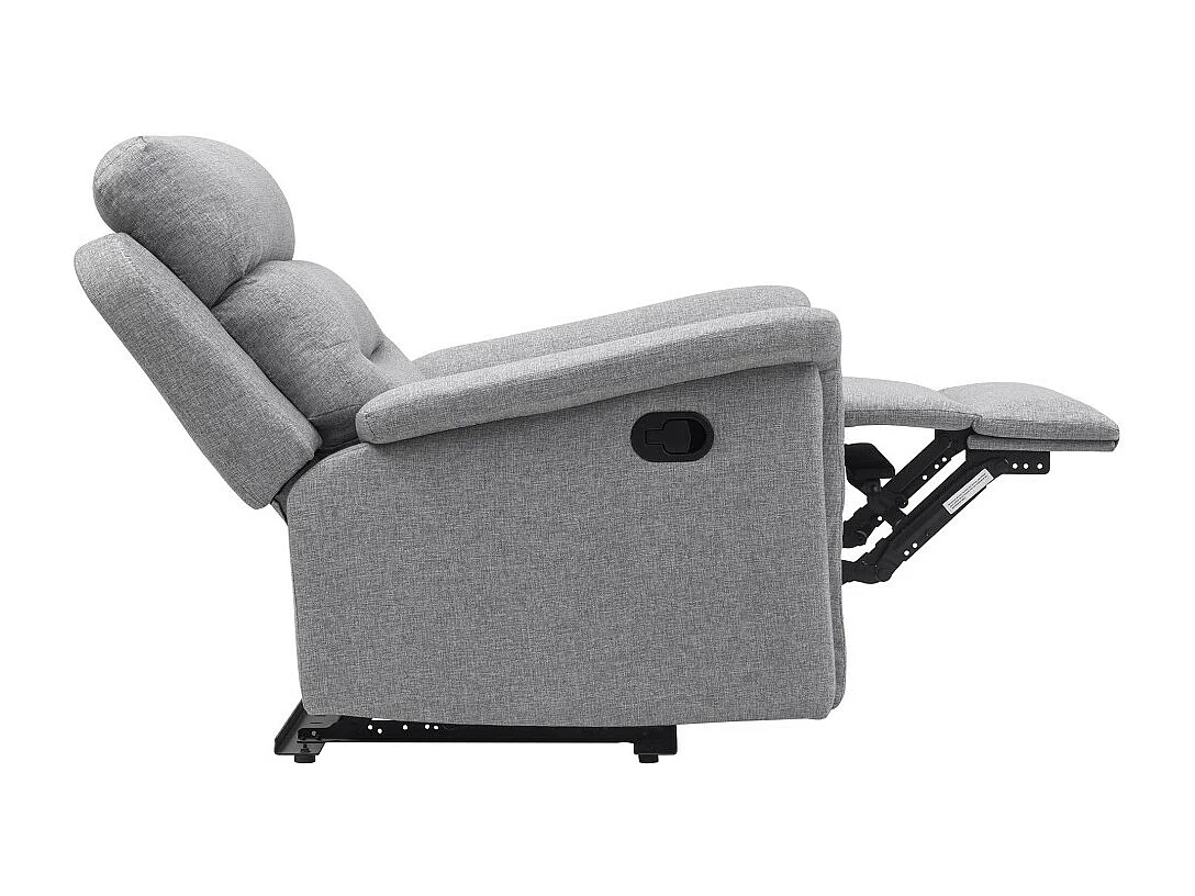Fauteuil de Relaxation 1 place en Tissu Gris Léon - Gris clair - Loungitude