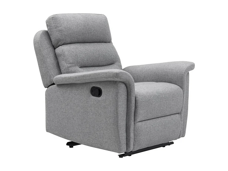 Fauteuil de Relaxation 1 place en Tissu Gris Léon - Gris clair - Loungitude