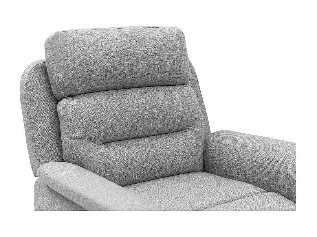 Fauteuil de Relaxation 1 place en Tissu Gris Léon - Gris clair - Loungitude