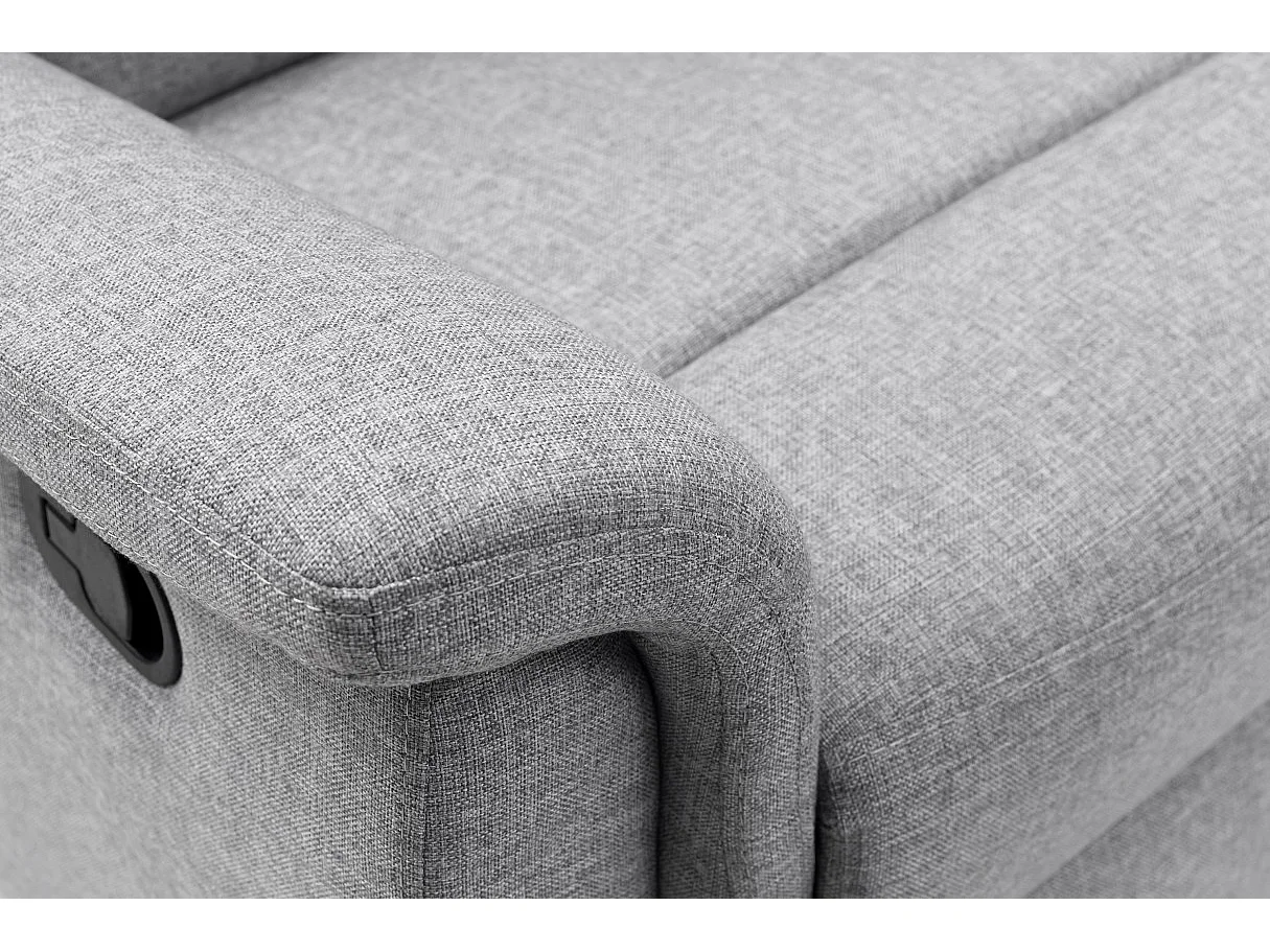 Fauteuil de Relaxation 1 place en Tissu Gris Léon - Gris clair - Loungitude