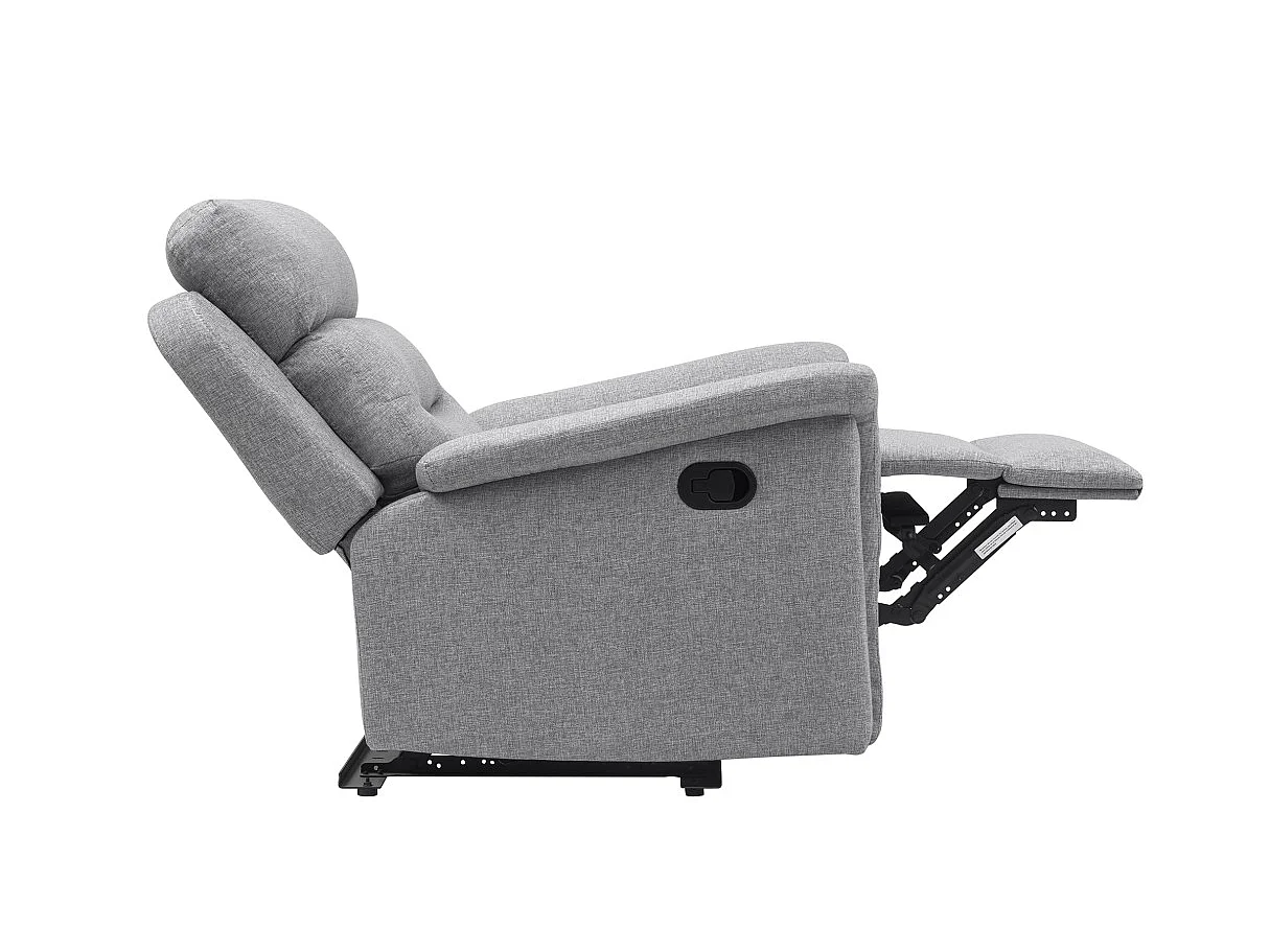 Fauteuil de Relaxation 1 place en Tissu Gris Léon - Gris clair - Loungitude