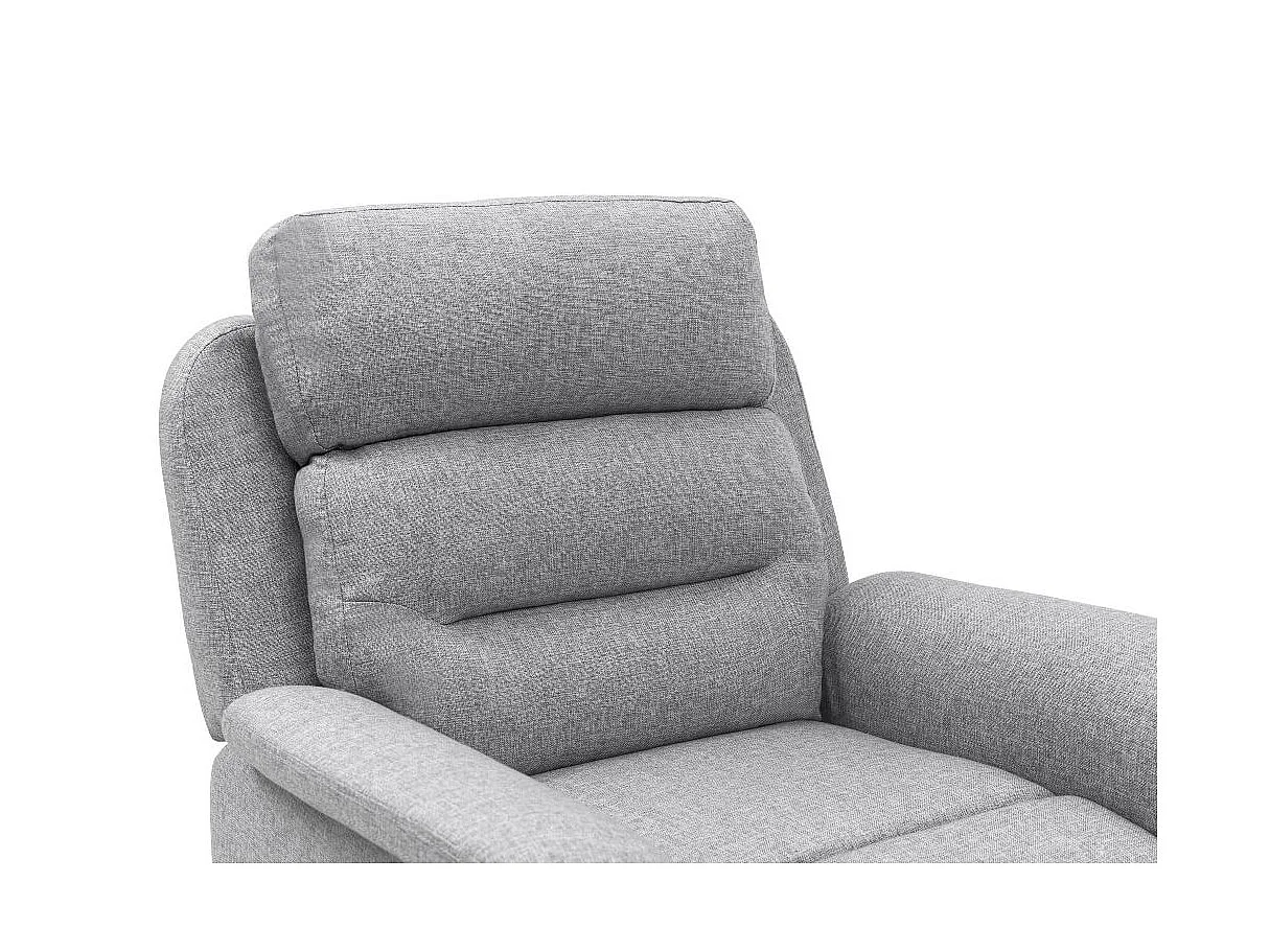 Fauteuil de Relaxation 1 place en Tissu Gris Léon - Gris clair - Loungitude