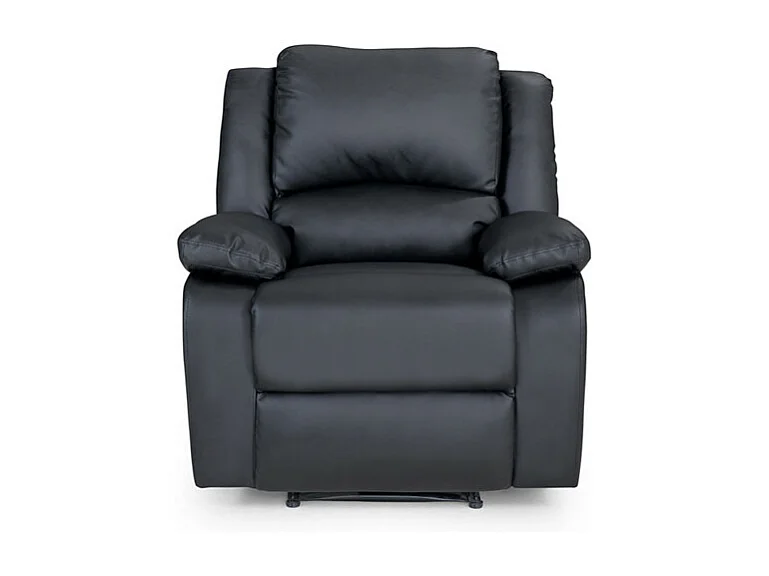 Fauteuil Relaxation 1 place Simili cuir Léo - Noir - L88 x 93 x 96cm - Loungitude