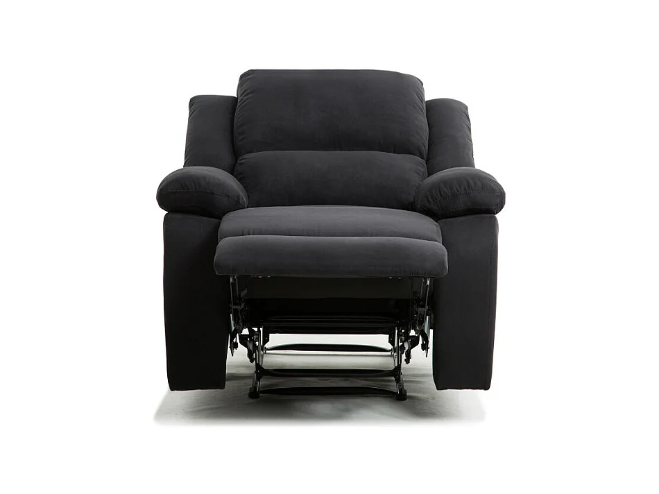Fauteuil Relaxation 1 place Microfibre Noire Léo - L88 x 93 x 96cm - Loungitude