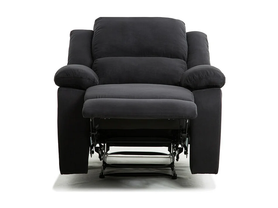 Fauteuil Relaxation 1 place Microfibre Noire Léo - L88 x 93 x 96cm - Loungitude
