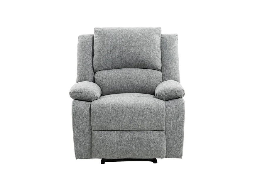 Fauteuil Relaxation 1 place Léo en Tissu - Gris clair - L88 x 93 x 96cm - Loungitude