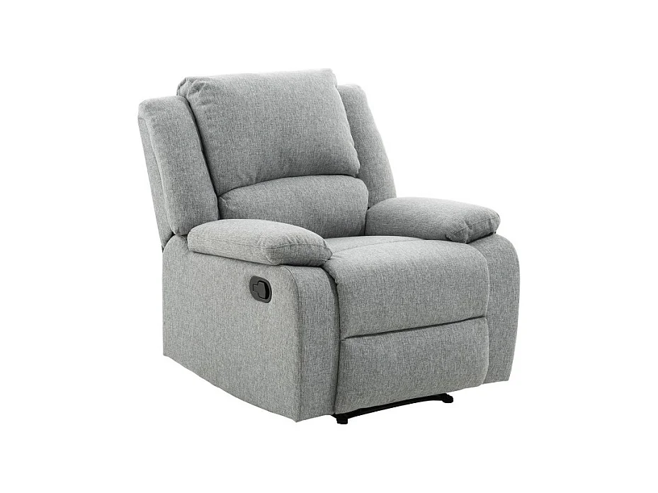 Fauteuil Relaxation 1 place Léo en Tissu - Gris clair - L88 x 93 x 96cm - Loungitude
