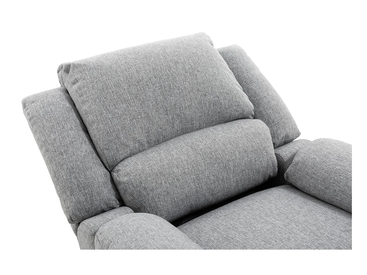 Fauteuil Relaxation 1 place Léo en Tissu - Gris clair - L88 x 93 x 96cm - Loungitude