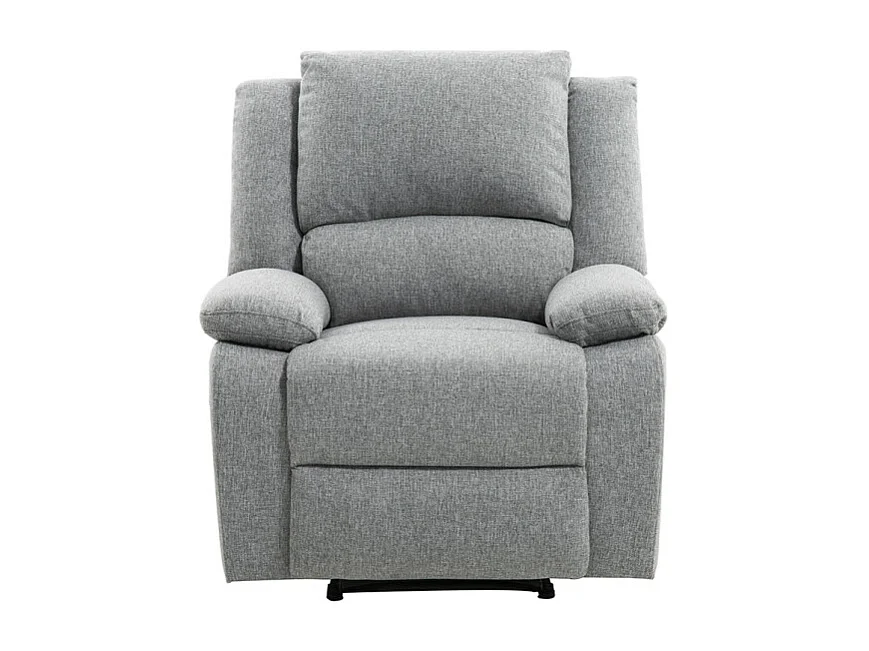 Fauteuil Relaxation 1 place Léo en Tissu - Gris clair - L88 x 93 x 96cm - Loungitude