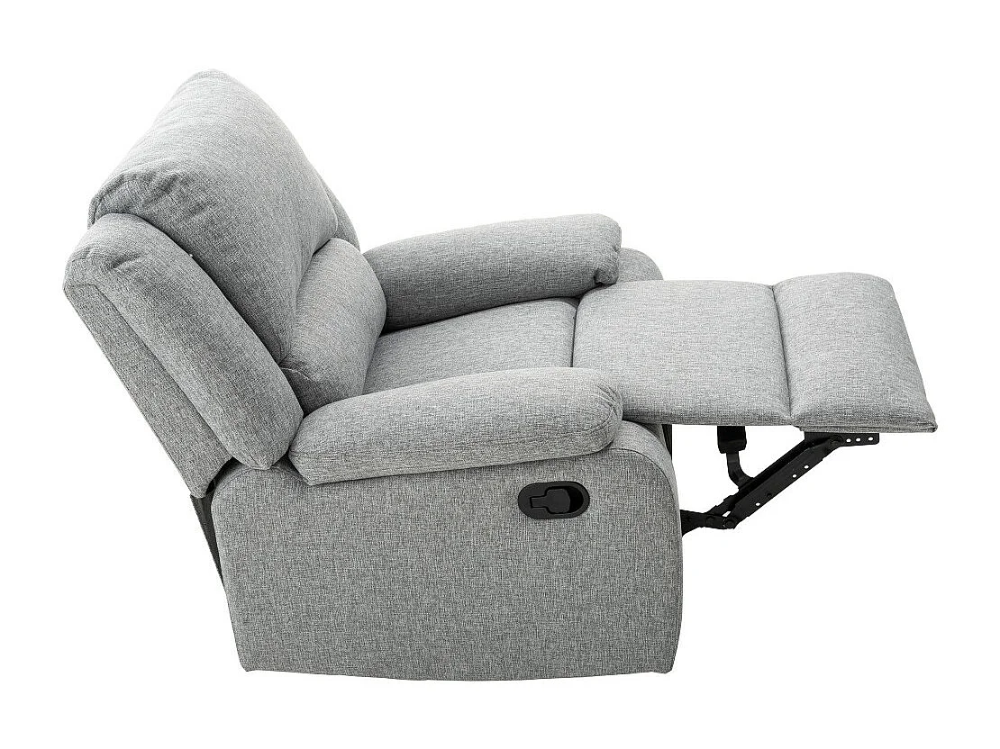 Fauteuil Relaxation 1 place Léo en Tissu - Gris clair - L88 x 93 x 96cm - Loungitude