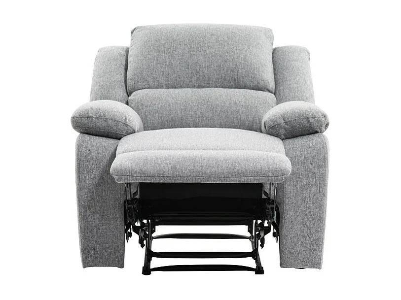 Fauteuil Relaxation 1 place Léo en Tissu - Gris clair - L88 x 93 x 96cm - Loungitude