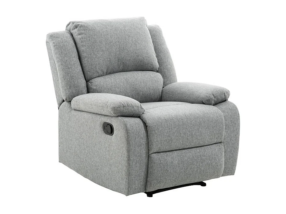 Fauteuil Relaxation 1 place Léo en Tissu - Gris clair - L88 x 93 x 96cm - Loungitude