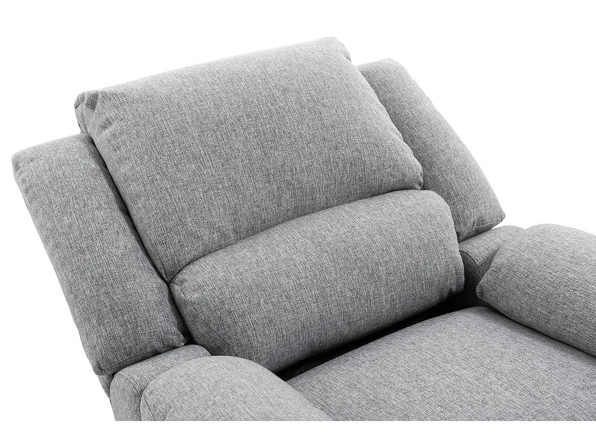 Fauteuil Relaxation 1 place Léo en Tissu - Gris clair - L88 x 93 x 96cm - Loungitude