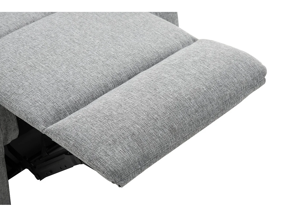 Fauteuil Relaxation 1 place Léo en Tissu - Gris clair - L88 x 93 x 96cm - Loungitude