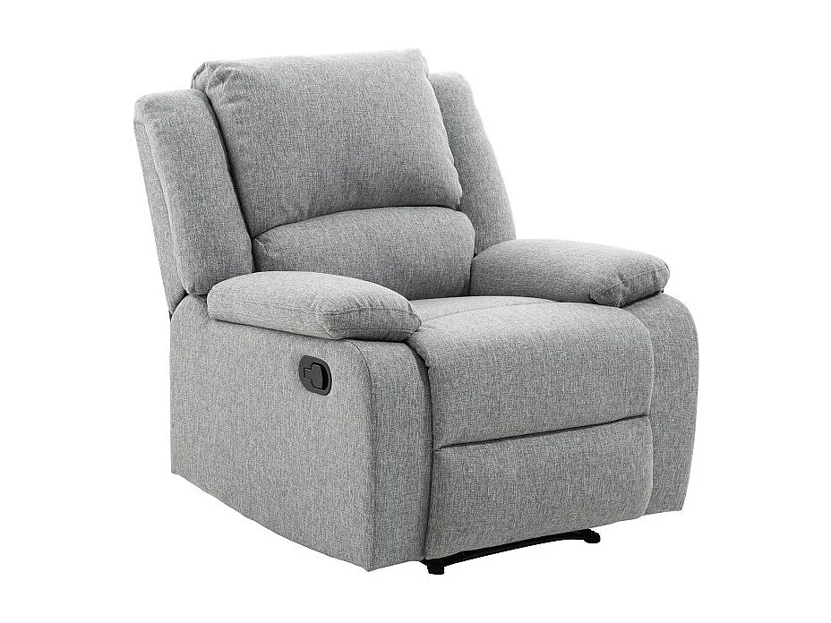 Fauteuil Relaxation 1 place Léo en Tissu - Gris clair - L88 x 93 x 96cm - Loungitude