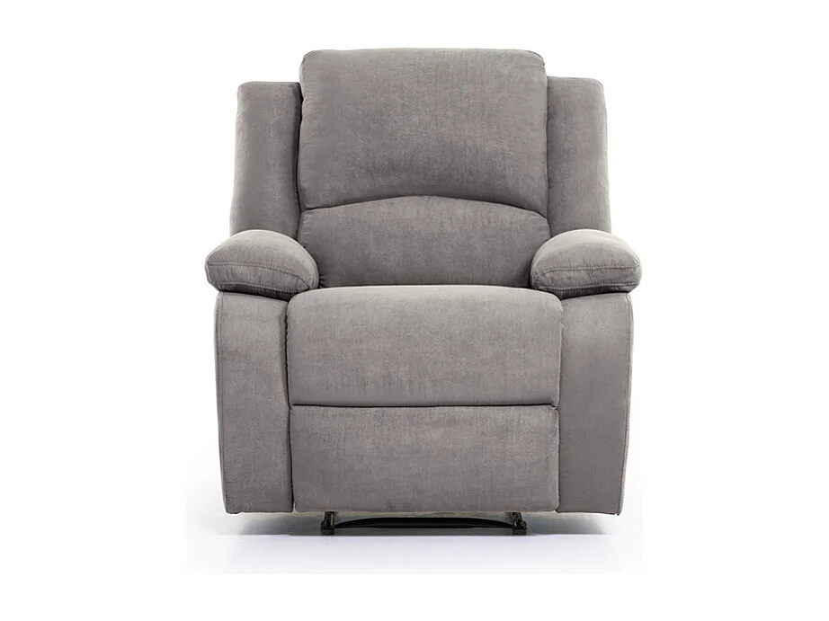 Fauteuil Relaxation 1 place Microfibre Grise Léo - L88 x 93 x 96cm - Loungitude