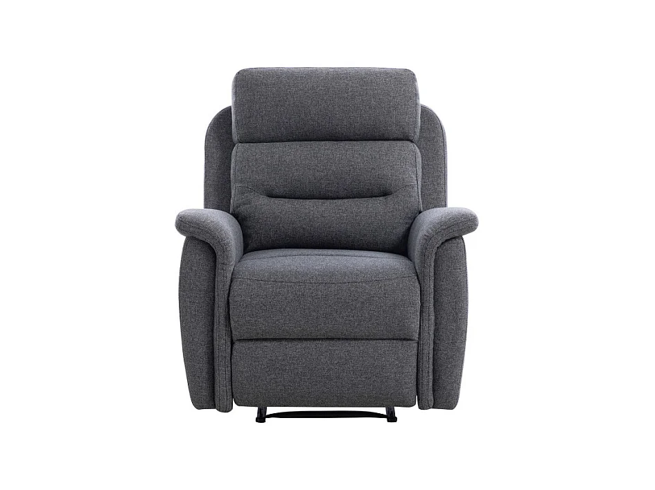 Fauteuil de Relaxation 1 place en Tissu Gris Léon - Gris anthracite - L87 x 94 x 100cm - Loungitude