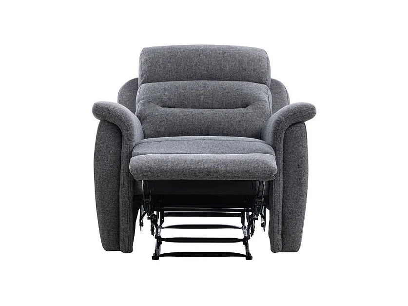 Fauteuil de Relaxation 1 place en Tissu Gris Léon - Gris anthracite - L87 x 94 x 100cm - Loungitude