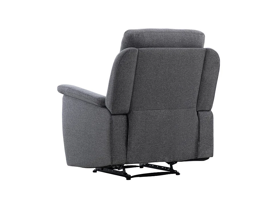 Fauteuil de Relaxation 1 place en Tissu Gris Léon - Gris anthracite - L87 x 94 x 100cm - Loungitude
