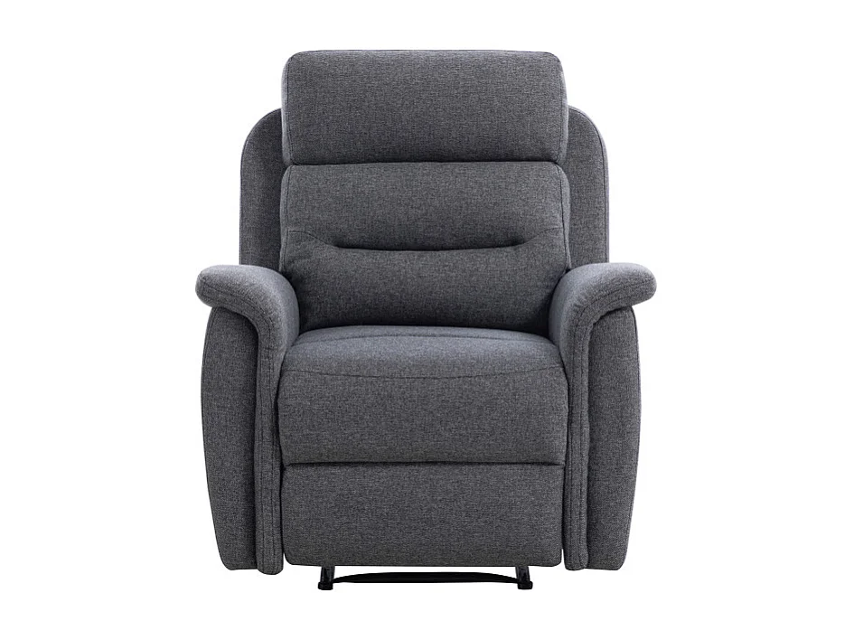 Fauteuil de Relaxation 1 place en Tissu Gris Léon - Gris anthracite - L87 x 94 x 100cm - Loungitude