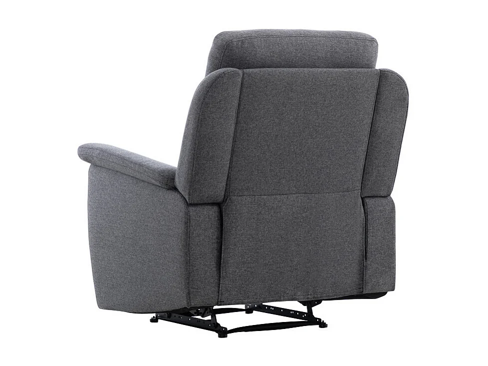 Fauteuil de Relaxation 1 place en Tissu Gris Léon - Gris anthracite - L87 x 94 x 100cm - Loungitude