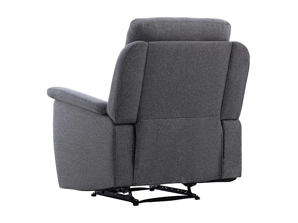 Fauteuil de Relaxation 1 place en Tissu Gris Léon - Gris anthracite - L87 x 94 x 100cm - Loungitude