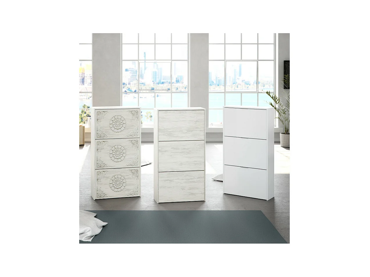 Schuhschrank mit 3 Klappen Zapateros – L60 cm