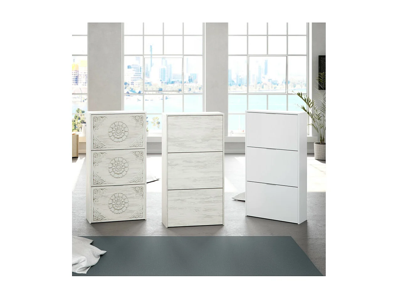 Schuhschrank mit 3 Klappen Zapateros – L60 cm