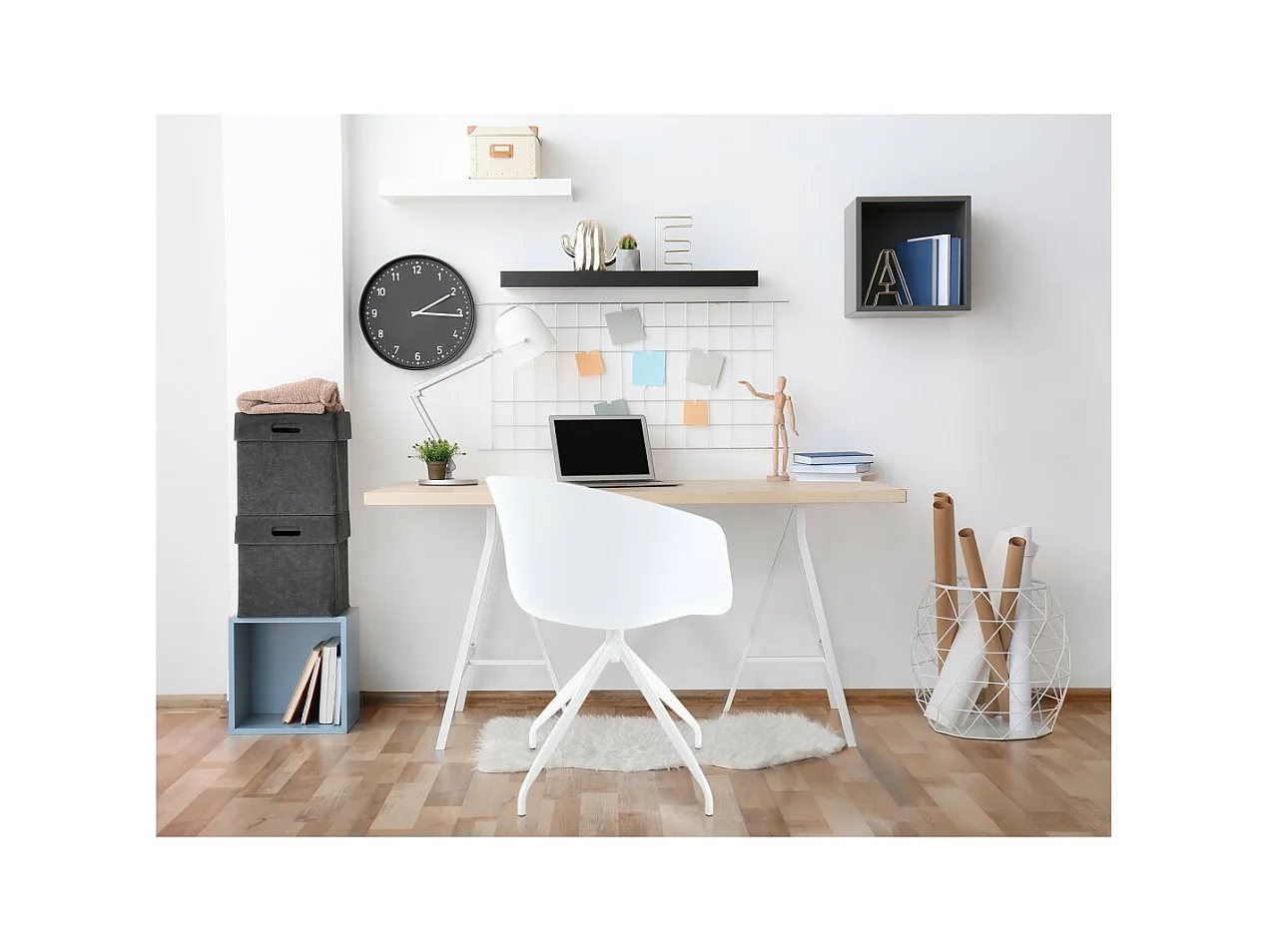 Chaise pivotante BOB pieds en métal - Blanc
