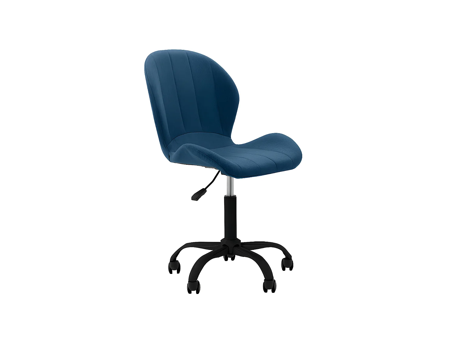 Fauteuil de bureau BILLY avec pieds noirs - Bleu pétrole