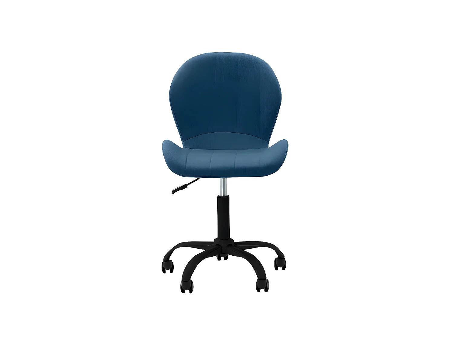 Fauteuil de bureau BILLY avec pieds noirs - Bleu pétrole