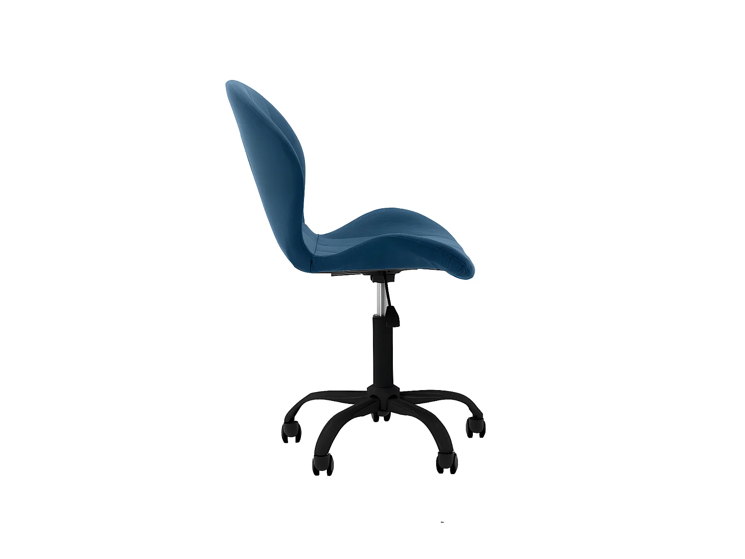 Fauteuil de bureau BILLY avec pieds noirs - Bleu pétrole
