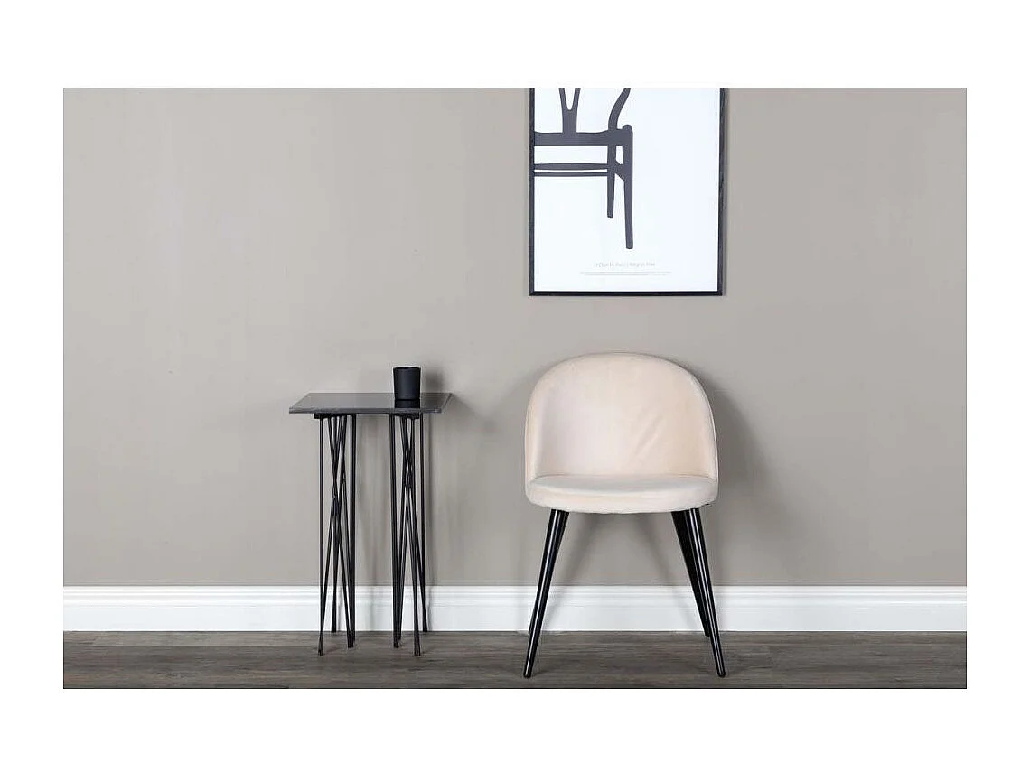 Chaise en velours avec pieds en acier Velvet (Lot de 2) Beige