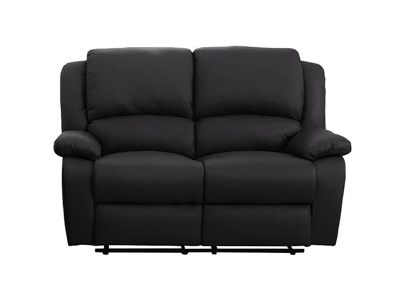 Canapé Relaxation 2 places Simili cuir Léo - Noir - L143 x 93 x 96cm - Loungitude