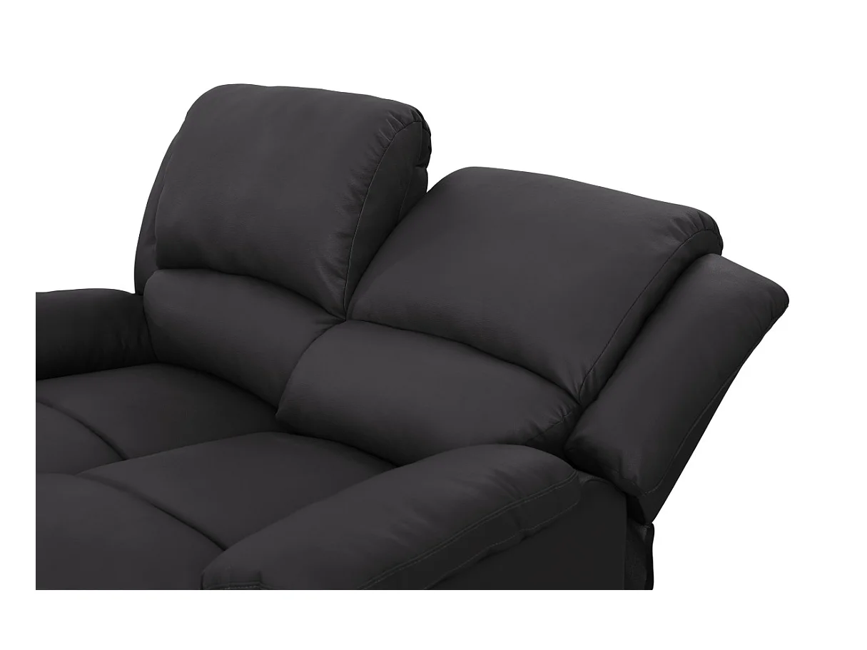 Canapé Relaxation 2 places Simili cuir Léo - Noir - L143 x 93 x 96cm - Loungitude