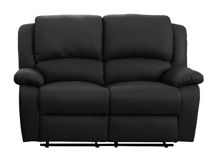 Canapé Relaxation 2 places Simili cuir Léo - Noir - L143 x 93 x 96cm - Loungitude