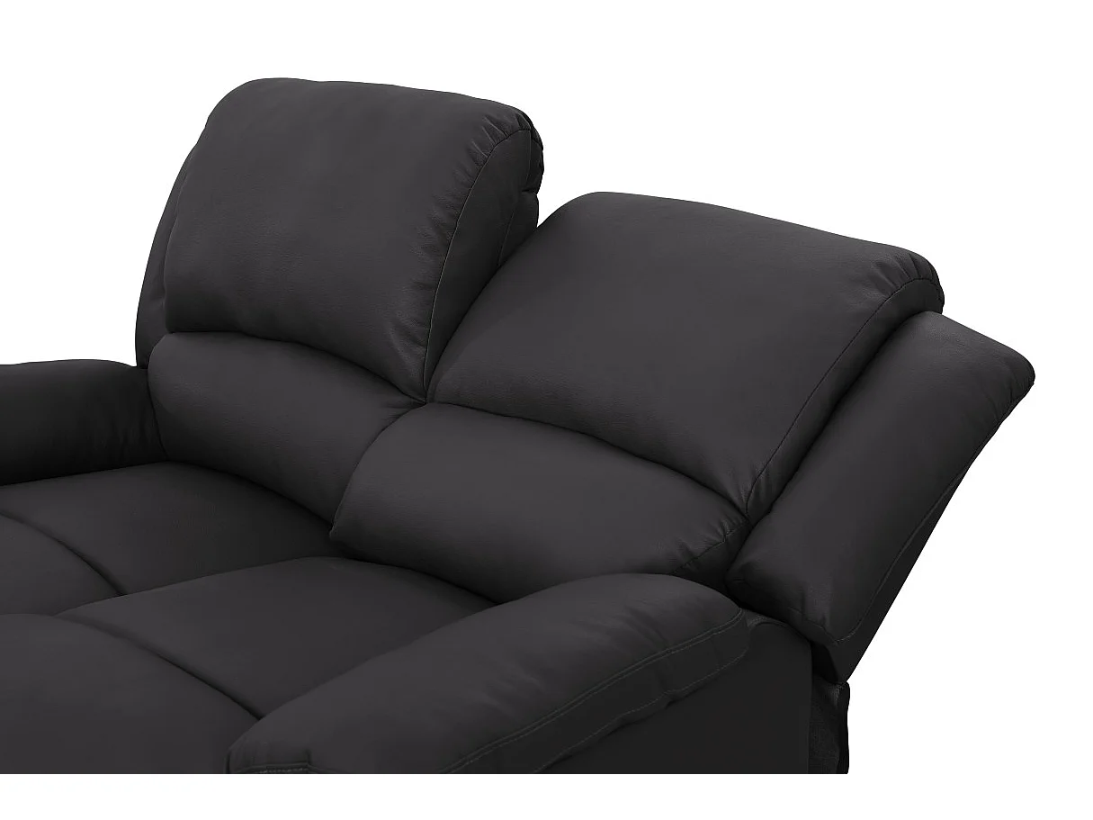 Canapé Relaxation 2 places Simili cuir Léo - Noir - L143 x 93 x 96cm - Loungitude